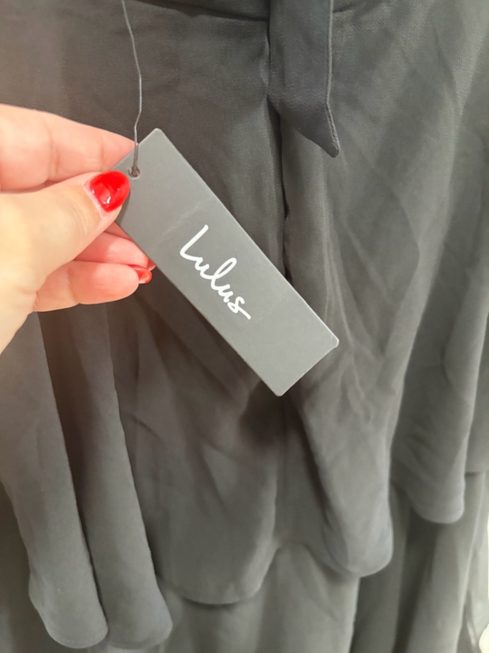 Lulus Tier and Now NWT size Small Black Tie-Back Tiered Maxi Dress - Picture 8 of 13